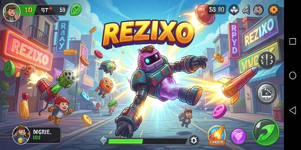 Screenshot gameplay REZIXO menampilkan aksi seru dan tantangan yang menegangkan.