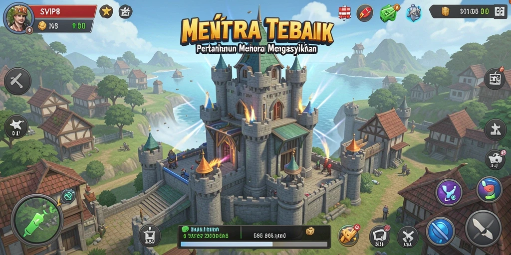 Tangkapan layar gameplay SVIP8 menunjukkan pertempuran Tower Defense yang seru.